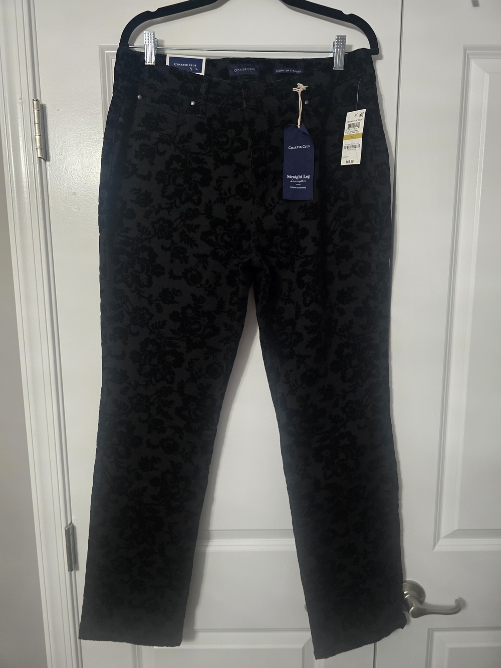 Charter Club Women's Black Floral Pants